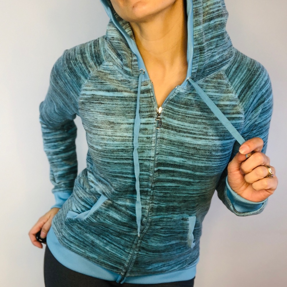 Juicy Couture hooded athletic zip velour jacket S
